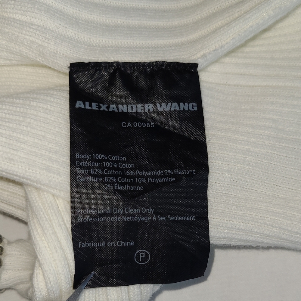 ALEXANDER WANG White Ribbed Crop Top XSP - Picture 5 of 5